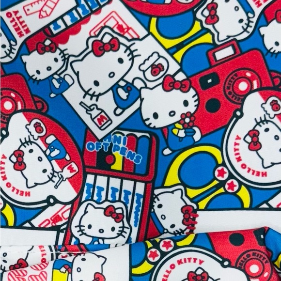 Hello Kitty Red White Blue Patterned Backpack - Picture 4 of 6